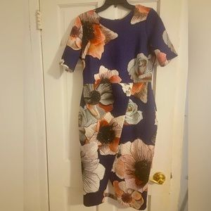 Asos Navy blue floral midi dress